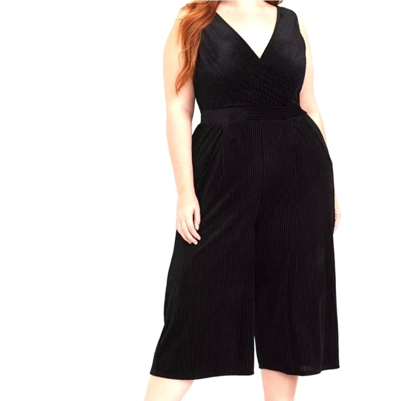 Torrid Velvet Shadow Stripe Jumpsuit - Picture 1 of 5